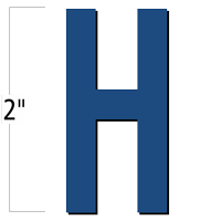 2 inch Die-Cut Magnetic Letter - H, Blue
