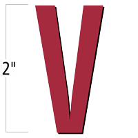2 inch Die-Cut Magnetic Letter - V, Red
