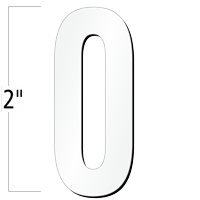 2 inch Die-Cut Magnetic Number - 0, White