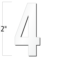 2 inch Die-Cut Magnetic Number - 4, White
