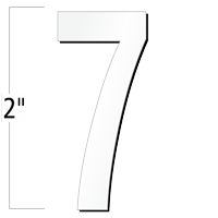 2 inch Die-Cut Magnetic Number - 7, White
