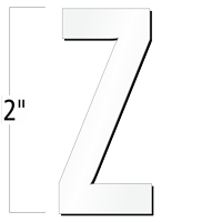 2 inch Die-Cut Magnetic Letter - Z, White
