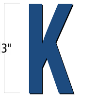 3 inch Die-Cut Magnetic Letter - K, Blue