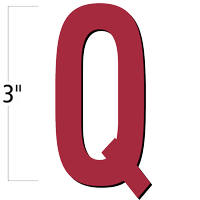 3 inch Die-Cut Magnetic Letter - Q, Red
