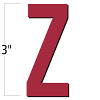 3 inch Die-Cut Magnetic Letter - Z, Red
