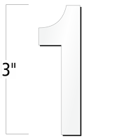3 inch Die-Cut Magnetic Number - 1, White