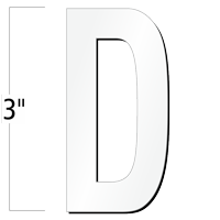 3 inch Die-Cut Magnetic Letter - D, White