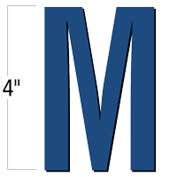 4 inch Die-Cut Magnetic Letter - M, Blue