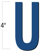 4 inch Die-Cut Magnetic Letter - U, Blue