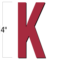 4 inch Die-Cut Magnetic Letter - K, Red