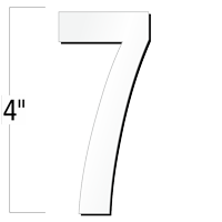 4 inch Die-Cut Magnetic Number - 7, White