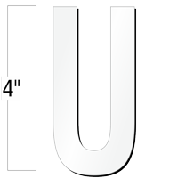 4 inch Die-Cut Magnetic Letter - U, White