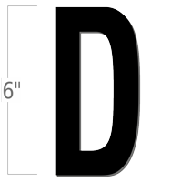 6 inch Die-Cut Magnetic Letter - D, Black