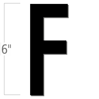 6 inch Die-Cut Magnetic Letter - F, Black