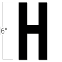 6 inch Die-Cut Magnetic Letter - H, Black