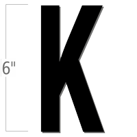 6 inch Die-Cut Magnetic Letter - K, Black