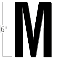 6 inch Die-Cut Magnetic Letter - M, Black