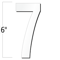 6 inch Die-Cut Magnetic Number - 7, White