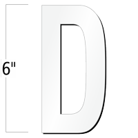6 inch Die-Cut Magnetic Letter - D, White