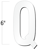 6 inch Die-Cut Magnetic Letter - Q, White