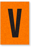 Engineer Grade Vinyl, 1 Inch Letter, Black on Orange, V