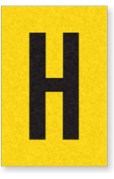 Engineer Grade Vinyl, 1 Inch Letter, Black on Yellow, H