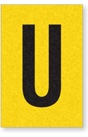 Engineer Grade Vinyl, 1 Inch Letter, Black on Yellow, U