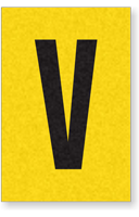 Engineer Grade Vinyl, 1 Inch Letter, Black on Yellow, V