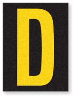 Engineer Grade Vinyl, 1.5 Inch Letter, Yellow on Black D