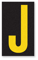 Engineer Grade Vinyl, 2.5 Inch Letter, Yellow on Black J
