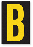 Engineer Grade Vinyl, 3.75 inch Letter, Yellow on Black, B