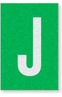 Engineer Grade Vinyl Numbers Letters White on green J