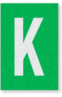 Engineer Grade Vinyl Numbers Letters White on green K