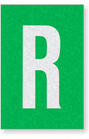 Engineer Grade Vinyl Numbers Letters White on green R