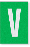 Engineer Grade Vinyl Numbers Letters White on green V
