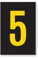 Engineer Grade Vinyl Numbers Letters Yellow on black 5