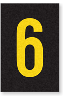 Engineer Grade Vinyl Numbers Letters Yellow on black 6