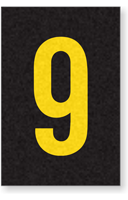 Engineer Grade Vinyl Numbers Letters Yellow on black 9
