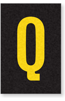 Engineer Grade Vinyl Numbers Letters Yellow on black Q