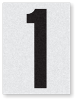 Engineer Grade Vinyl Numbers 1.5" Character Black on white 1