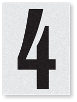 Engineer Grade Vinyl Numbers 1.5" Character Black on white 4