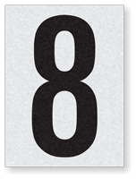Engineer Grade Vinyl Numbers 1.5" Character Black on white 8