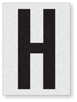Engineer Grade Vinyl Numbers 1.5" Character Black on white H
