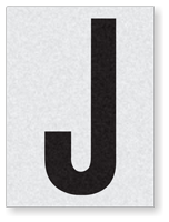 Engineer Grade Vinyl Numbers 1.5" Character Black on white J