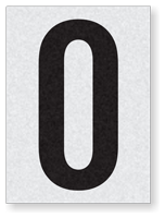 Engineer Grade Vinyl Numbers 1.5" Character Black on white O