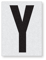 Engineer Grade Vinyl Numbers 1.5" Character Black on white Y