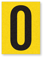 Engineer Grade Vinyl Numbers 1.5" Character Black on yellow 0