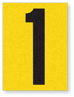 Engineer Grade Vinyl Numbers 1.5" Character Black on yellow 1