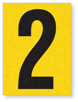 Engineer Grade Vinyl Numbers 1.5" Character Black on yellow 2