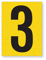 Engineer Grade Vinyl Numbers 1.5" Character Black on yellow 3